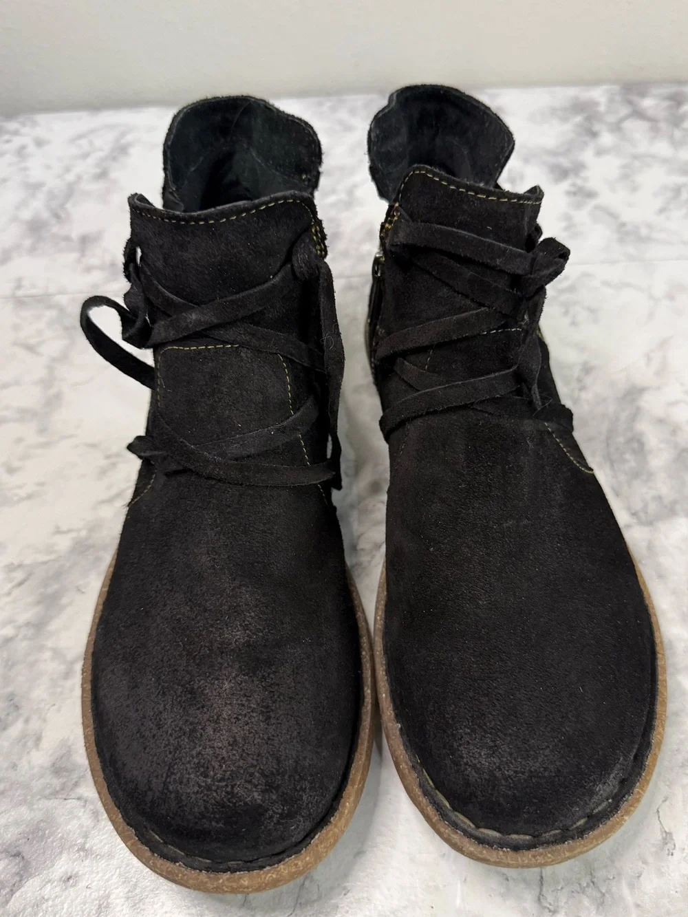 Born Black Women's Suede Leather Ankle Boots size 8 1/2